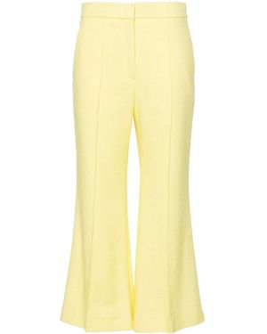 MSGM Mid-Rise Cropped Trousers - Yellow