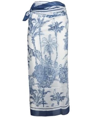 MC2 Saint Barth Tropical-Print Pareo - Blue