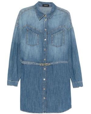 Pinko Front Pocket Belted Dress - Blue