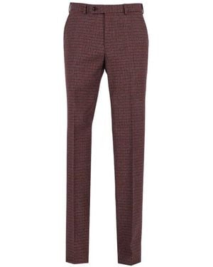 Gabriele Pasini Micro-Twill Virgin-Wool Pants - Purple