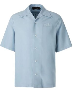 Amiri Logo-Patch Short-Sleeve Shirt - Blue