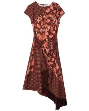 3.1 Phillip Lim Short-Sleeves Asymmetric Dress - Brown
