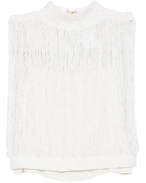 Fabiana Filippi Wool And Silk Blend Top - White