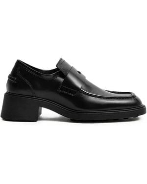 Miista Amelia Square-Toe Block-Heel Loafers - Black