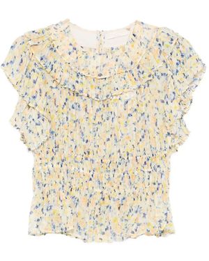 Ulla Johnson Athene ruffled floral-print blouse - Blanco