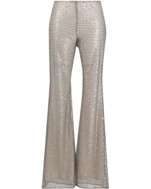 Semicouture Mid-Rise Sequin Flared Pants - Gray