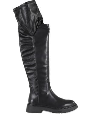 Ash Tall Leather Boots - Black