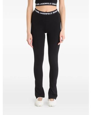 KARL LAGERFELD Legging Milano À Taille Logo - Black