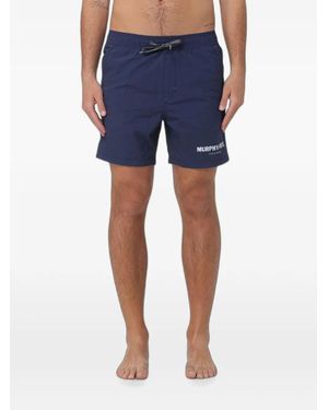 Murphy & Nye Logo-Print Drawstring Swim Shorts - Blue