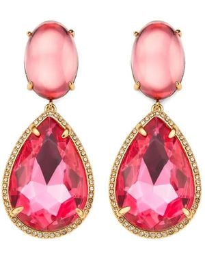 Kurt Geiger Crystal-Embellished Drop Earrings - Pink