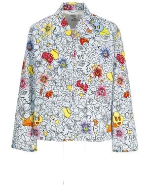 CASABLANCA Graphic-Print Zip-Up Jacket - White