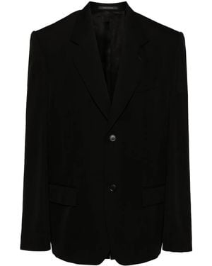 Balenciaga Wool Single-Breasted Blazer Jacket - Black