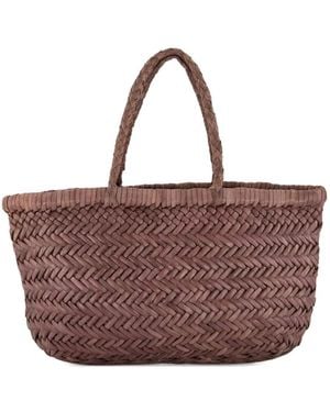 Dragon Diffusion Borsa Tote Con Motivo A Spina Di Pesce - Marrone