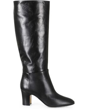 Alberta Ferretti Leather Knee-High Boots - Black