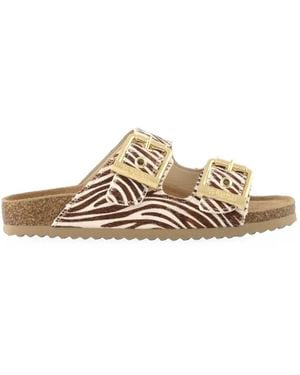 Colors Of California Slofi Zebra-Print Sandals - White