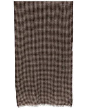Canali Logo-Patch Scarf - Braun