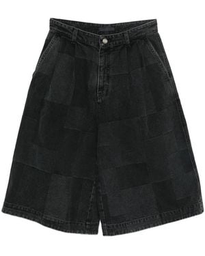 Juun.J Bermudas En Patchwork - Negro