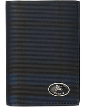 Burberry チェック カードケース - ブルー