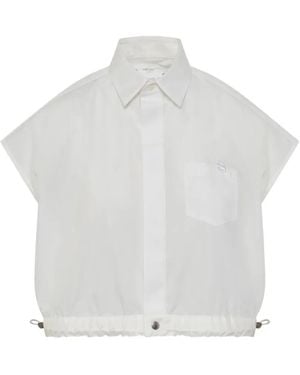 Sacai Drawstring-Hem Poplin Shirt - White
