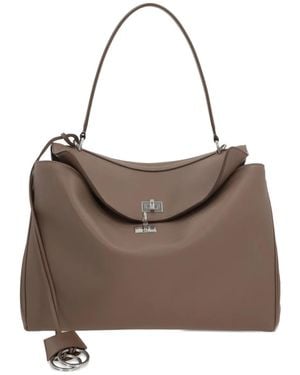 Balenciaga Rodeo Top-Handle Clasp Tote Bag - Brown