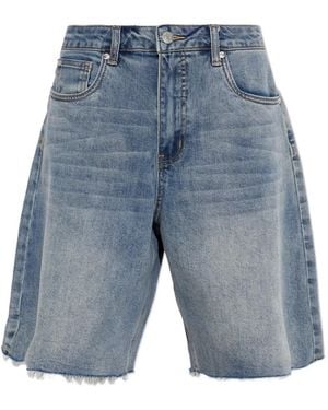 Gestuz Gznoma Raw-Cut Denim Shorts - Blue