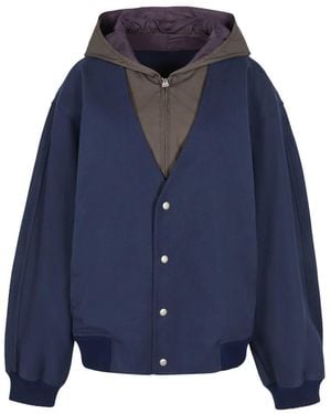 CROQUIS Mock-Layer V-Neck Jacket - Blue