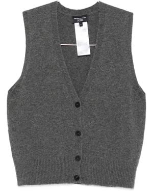 Emporio Armani Button-Front Cashmere Vest - Grey