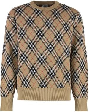 Burberry Checked Jumper - Grey