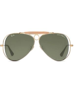 Dolce & Gabbana X Ray-Ban Aviator-Frame Sunglasses - Green