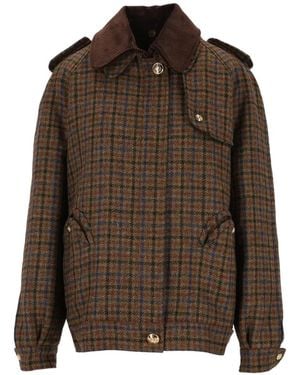 Blazé Milano Amandira Chausie Check Jacket - Brown