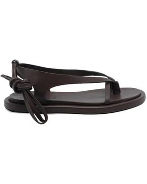 Poeve Flavia Lace-Up Sandals - Black