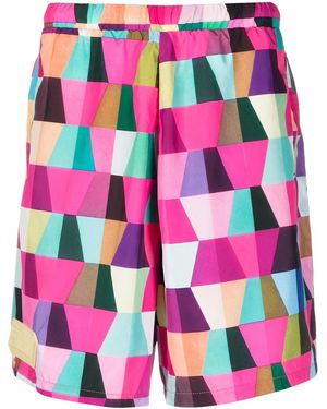 Domenico Formichetti Short De Bain À Imprimé Géométrique - Rose