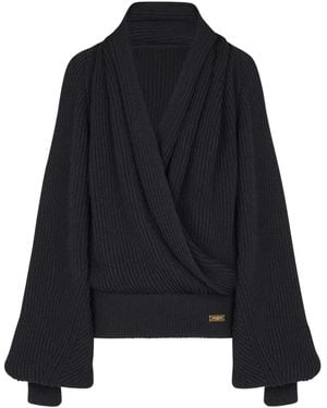 Balmain Felpa A Coste Con Cappuccio - Blu