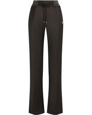 Dolce & Gabbana Twill Palazzo Pants - Black