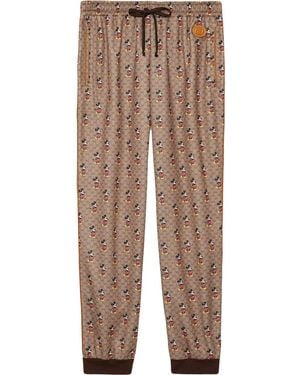 Gucci X Disney Monogram-print Track Trousers - Brown