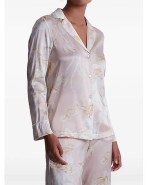 Aubade Silk By Night Floral-Print Pyjama Top - Pink