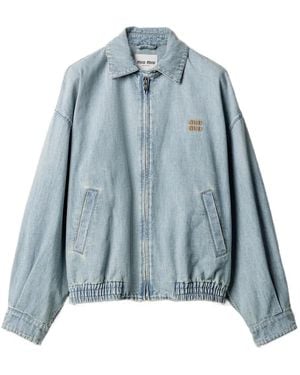 Miu Miu Stonewashed Denim Jacket - Blue