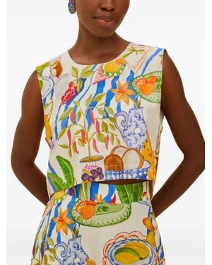 FARM Rio Patterned Top - Gray