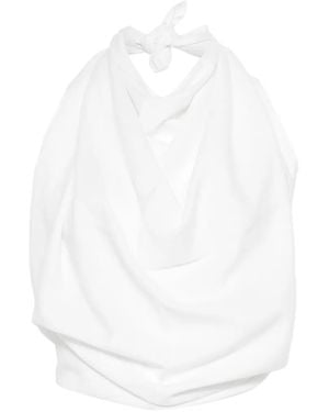 Marrakshi Life Draped Halterneck Top - White