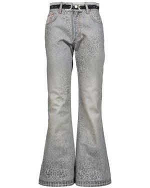ANDERSSON BELL Leopard-Print Faded Jeans - Grey