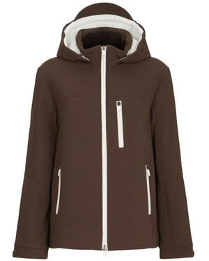 Brunello Cucinelli Bonded Techno Fabric Hooded Mountain Jacket With Thermore Padding - Brown