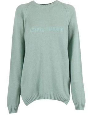 Alberta Ferretti Refined Cashmere And Wool Knit Sweater - Green