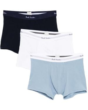 Paul Smith Logo-Waistband Briefs (Set Of Three) - Blue