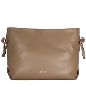 Liu Jo Logo-Detail Zip-Top Shoulder Bag - Brown