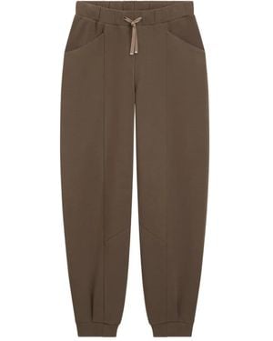 BOSS Drawstring Panelled Trousers - Brown
