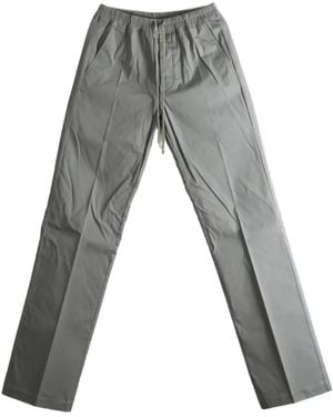 Rick Owens Drawstring-Waist Pressed-Crease Trousers - Grey