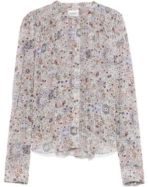 Isabel Marant 'Noeline' Blouse With Abstact Pattern - Grey