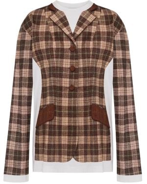 Moschino T-Shirt En Coton À Carreaux - Marron