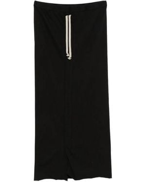 Rick Owens Midirock Mit Kordelzug Und Schlitz - Schwarz