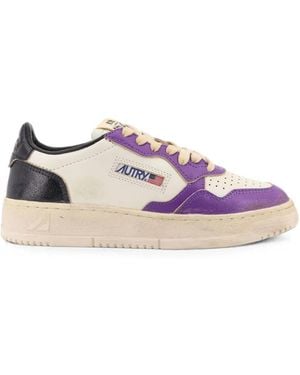 Autry Super Vintage Leather Low-Top Trainers - Pink